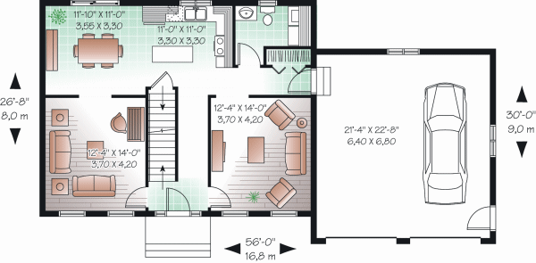 Architectural House Design - Country Floor Plan - Main Floor Plan #23-2261