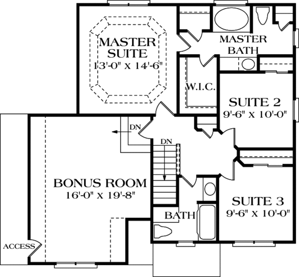 Colonial Floor Plan - Upper Floor Plan #453-67