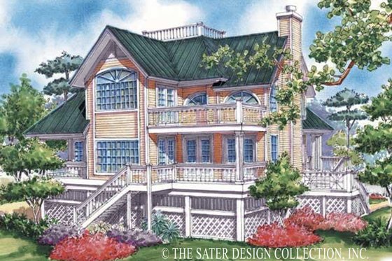 Exterior - Rear Elevation for Country House Plan #930-48 - 3 bed, 2 bath