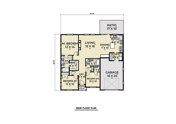 House Plan Design - Ranch Floor Plan - Main Floor Plan #1070-184