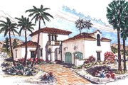 Mediterranean Style House Plan - 3 Beds 2.5 Baths 1826 Sq/Ft Plan #76-107 