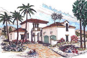 House Blueprint - Mediterranean Exterior - Front Elevation Plan #76-107