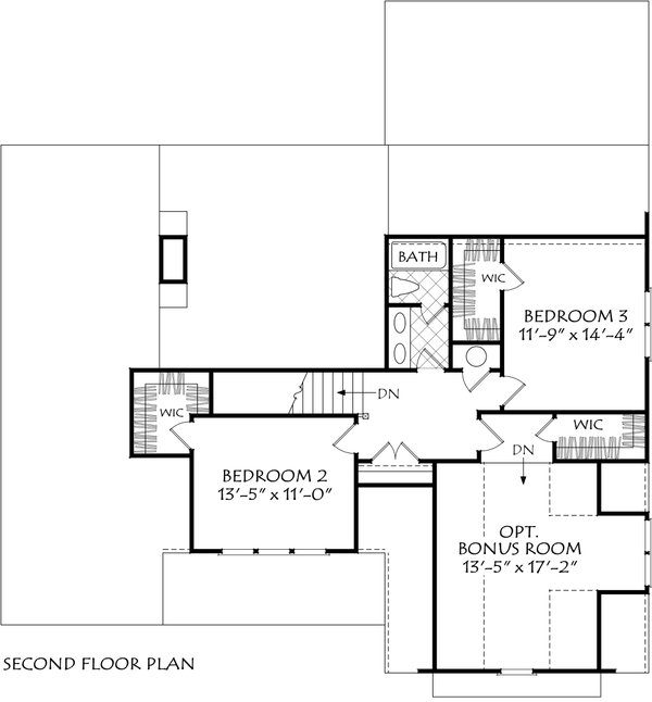 Farmhouse Floor Plan - Upper Floor Plan #927-1020