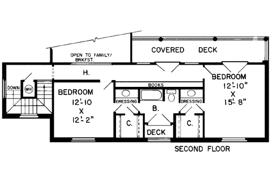 Floor Plan - Upper Floor for European House Plan #312-412 - 4 bed, 3.5 bath