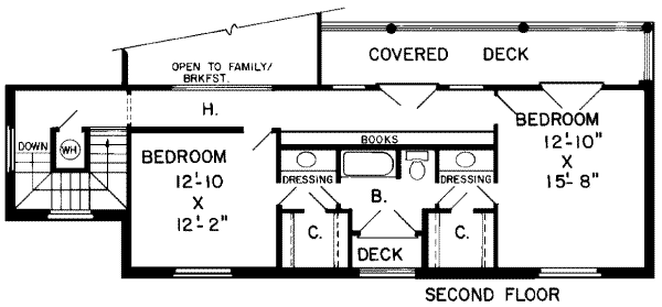 European Floor Plan - Upper Floor Plan #312-412