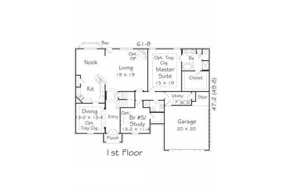 Floor Plan - Main Floor House Plan #329-374 - 4 bed, 2.5 bath