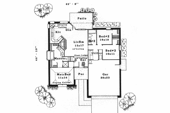 Floor Plan - Main Floor for Traditional House Plan #310-562 - 3 bed, 2 bath