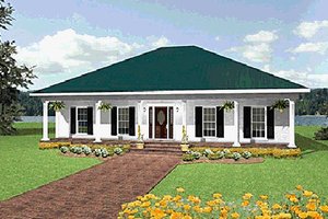 Southern Exterior - Front Elevation Plan #44-105