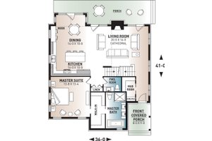 Floor Plan - Main Floor for Cottage House Plan #23-2774 - 3 bed, 2.5 bath
