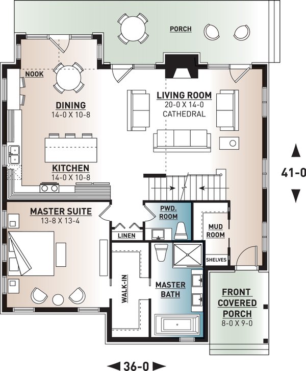Cottage Floor Plan - Main Floor Plan #23-2774