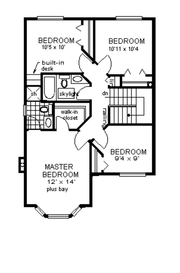 European Floor Plan - Upper Floor Plan #18-224
