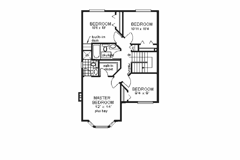 House Design - Floor Plan - Upper Floor for European House Plan #18-224 - 4 bed, 2.5 bath