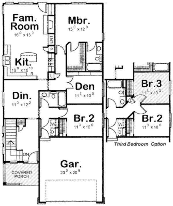 Home Plan - Traditional Floor Plan - Main Floor Plan #20-1655