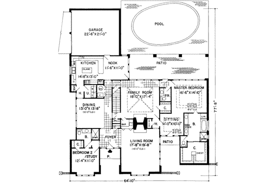 Floor Plan - Main Floor House Plan #312-111 - 5 bed, 4.5 bath