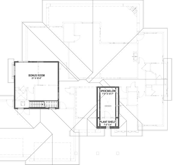 Home Plan - Adobe / Southwestern Floor Plan - Upper Floor Plan #1069-22