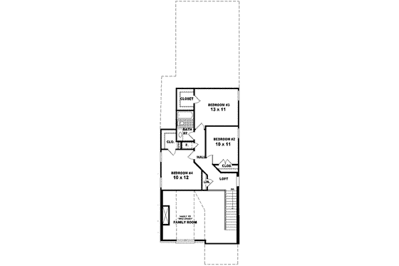 Floor Plan - Upper Floor for Contemporary House Plan #81-452 - 4 bed, 2.5 bath