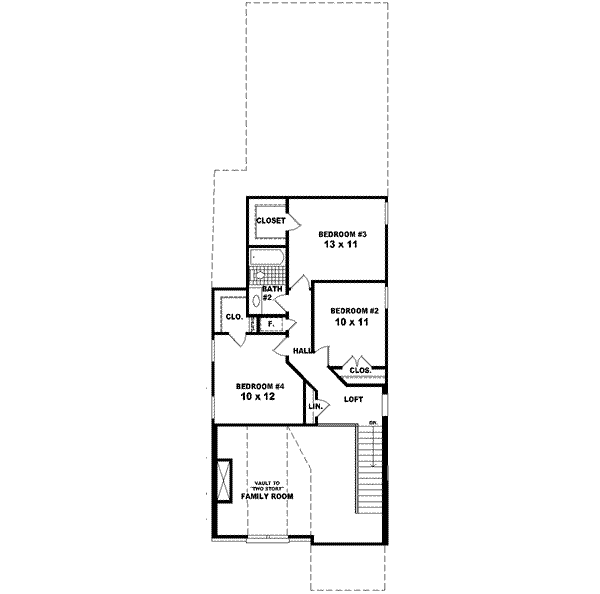 Contemporary Floor Plan - Upper Floor Plan #81-452