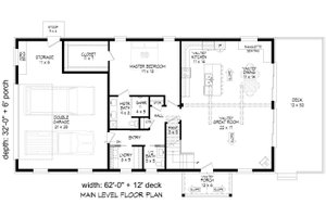 Floor Plan - Main Floor for Southern House Plan #932-1006 - 3 bed, 2.5 bath