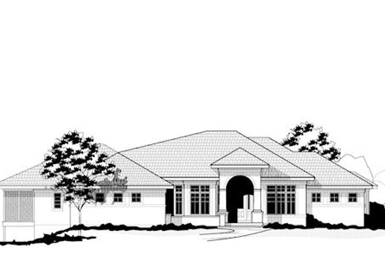 Exterior - Front Elevation for Mediterranean House Plan #67-873 - 5 bed, 4.5 bath