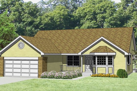 Exterior - Front Elevation for Traditional House Plan #116-143 - 3 bed, 2 bath