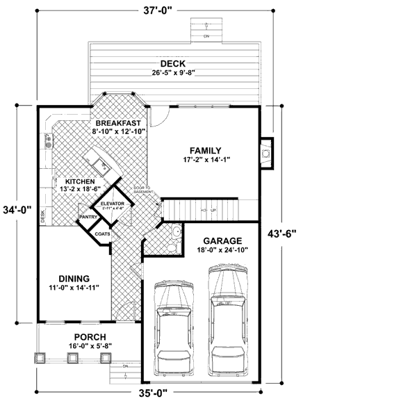 Craftsman Floor Plan - Main Floor Plan #56-554