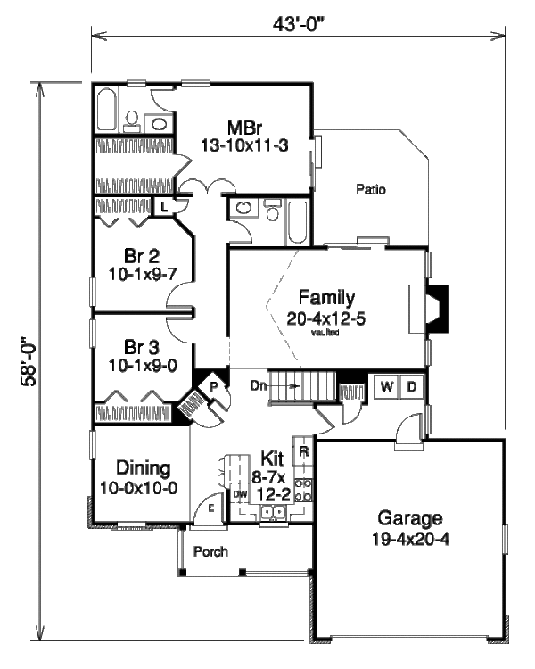 Traditional Floor Plan - Main Floor Plan #57-330
