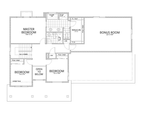 Traditional Floor Plan - Upper Floor Plan #112-207