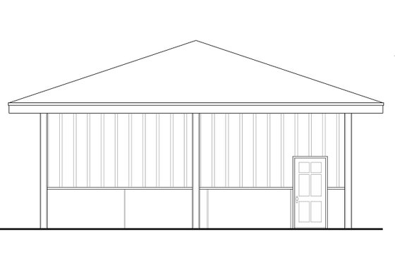 Exterior - Other Elevation for Traditional House Plan #124-975, 1 bath