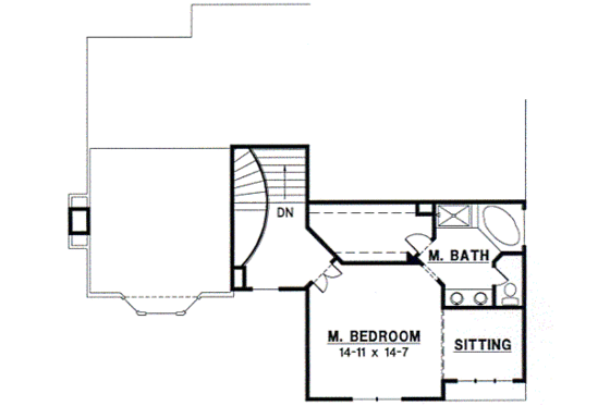 Floor Plan - Upper Floor for Traditional House Plan #67-659 - 3 bed, 2 bath