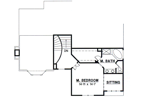 Traditional Floor Plan - Upper Floor Plan #67-659