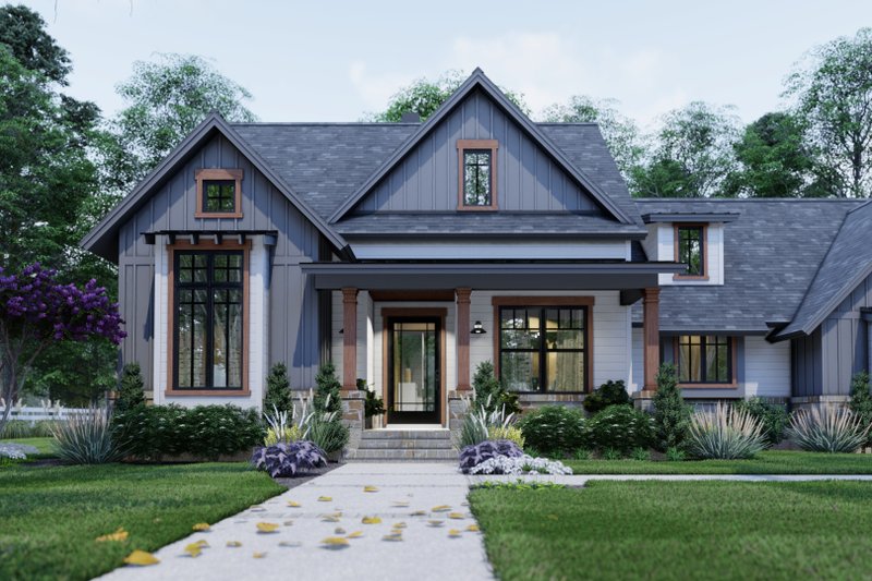 House Blueprint - Farmhouse Exterior - Front Elevation Plan #120-262