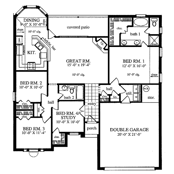 House Design - Traditional Floor Plan - Main Floor Plan #42-391