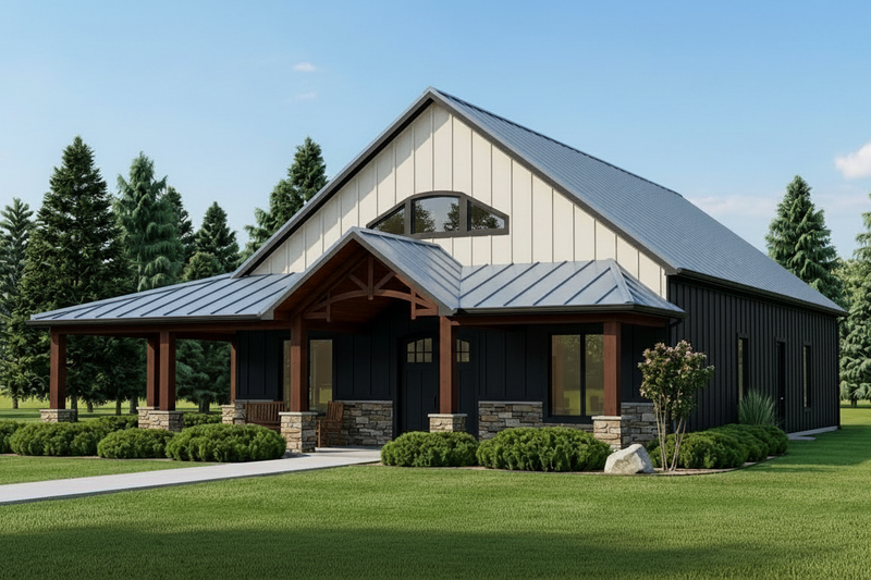 Home Plan - Exterior - Front Elevation 2 for Country House Plan #1064-241 - 3 bed, 2 bath