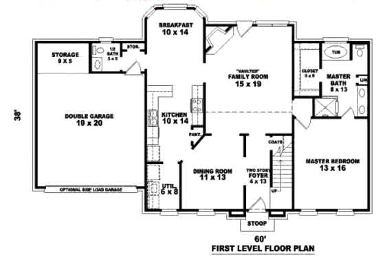 Floor Plan - Main Floor for European House Plan #81-13648 - 3 bed, 2.5 bath