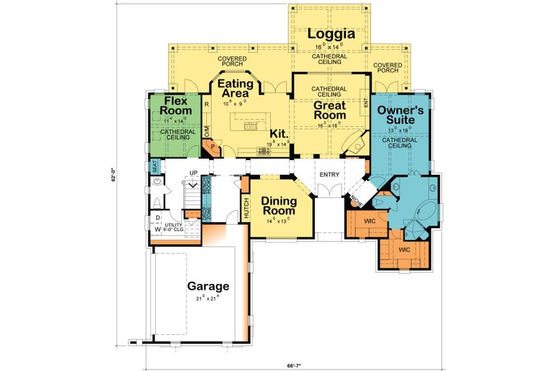 Architectural House Design - Floor Plan - Main Floor for European House Plan #20-2172 - 3 bed, 3 bath