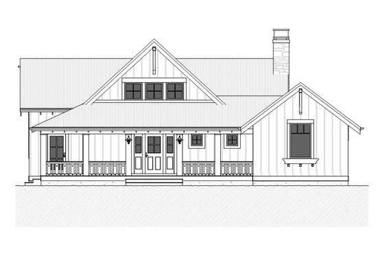 Exterior - Front Elevation 3 for Farmhouse House Plan #901-110 - 3 bed, 3.5 bath