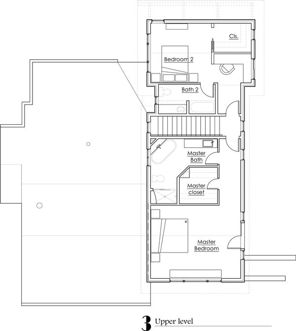 Craftsman Floor Plan - Upper Floor Plan #902-2