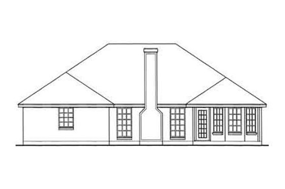 Exterior - Rear Elevation for European House Plan #42-337 - 3 bed, 2 bath