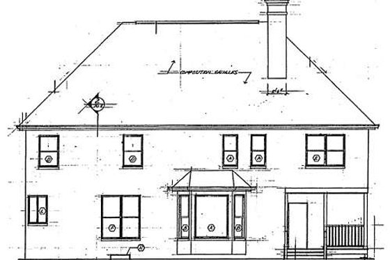 Exterior - Rear Elevation for European House Plan #312-428 - 3 bed, 2.5 bath