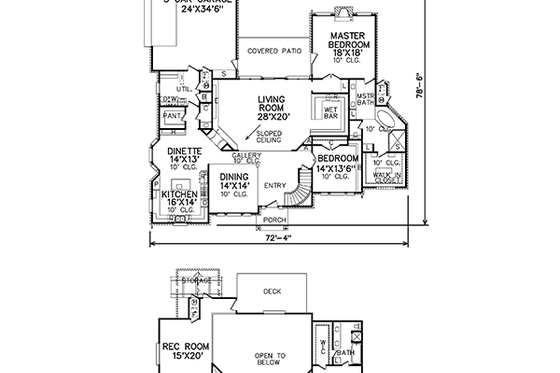 Exterior - Front Elevation 3 for European House Plan #65-246 - 4 bed, 3.5 bath