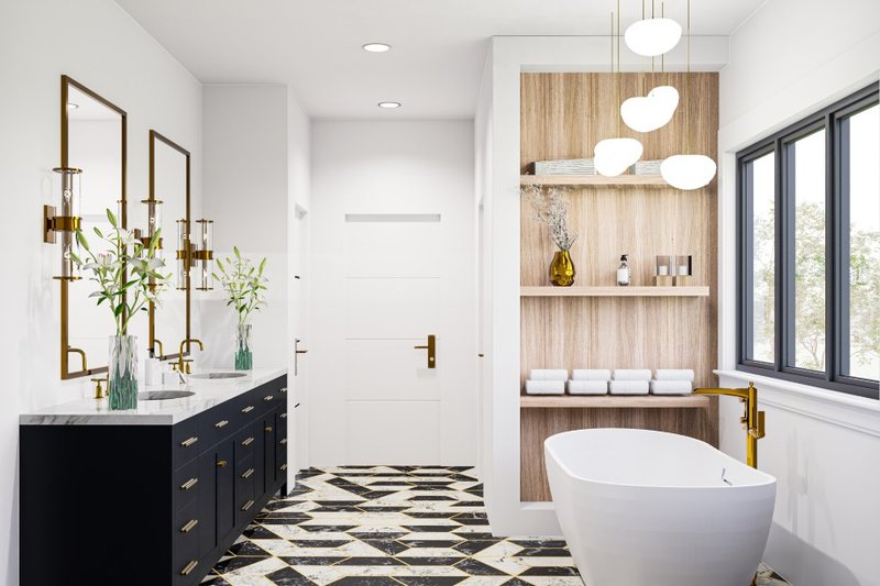 Home Plan - Interior - Master Bathroom for Modern House Plan #1089-18 - 4 bed, 2.5 bath