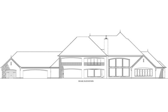 Exterior - Rear Elevation for European House Plan #17-2530 - 4 bed, 3.5 bath