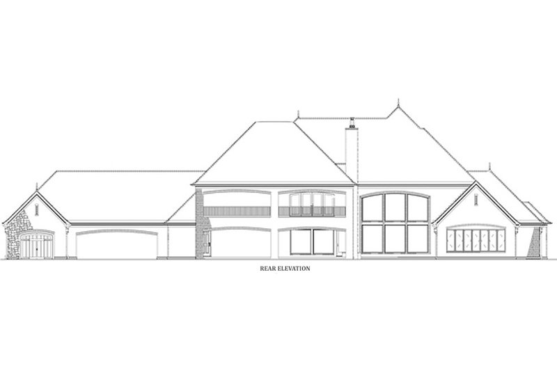 Home Plan - Exterior - Rear Elevation for European House Plan #17-2530 - 4 bed, 3.5 bath