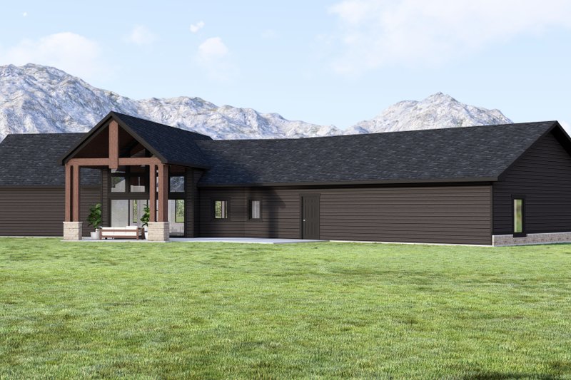 Home Plan - Exterior - Rear Elevation for Ranch House Plan #1064-376 - 2 bed, 2.5 bath