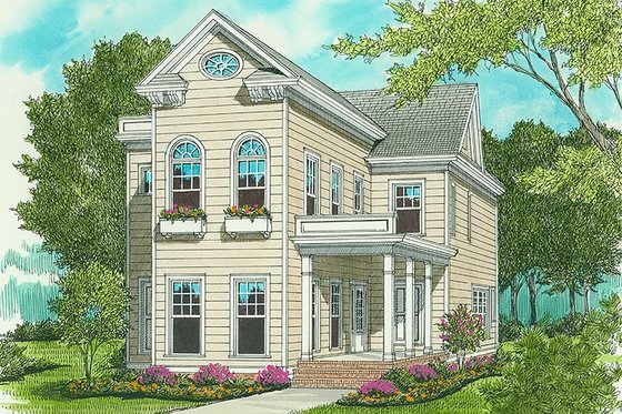 Exterior - Front Elevation for Colonial House Plan #413-794 - 3 bed, 3 bath