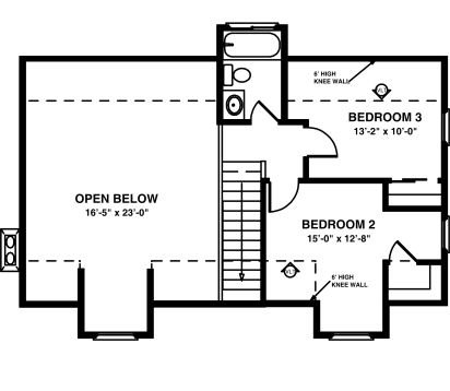 Floor Plan - Upper Floor for Farmhouse House Plan #56-242 - 3 bed, 2.5 bath