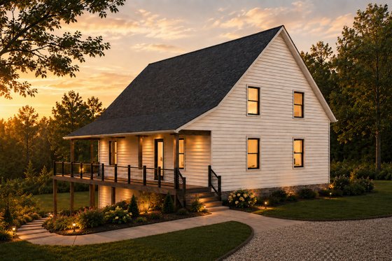 Exterior - Rear Elevation for Country House Plan #1089-75 - 4 bed, 2 bath