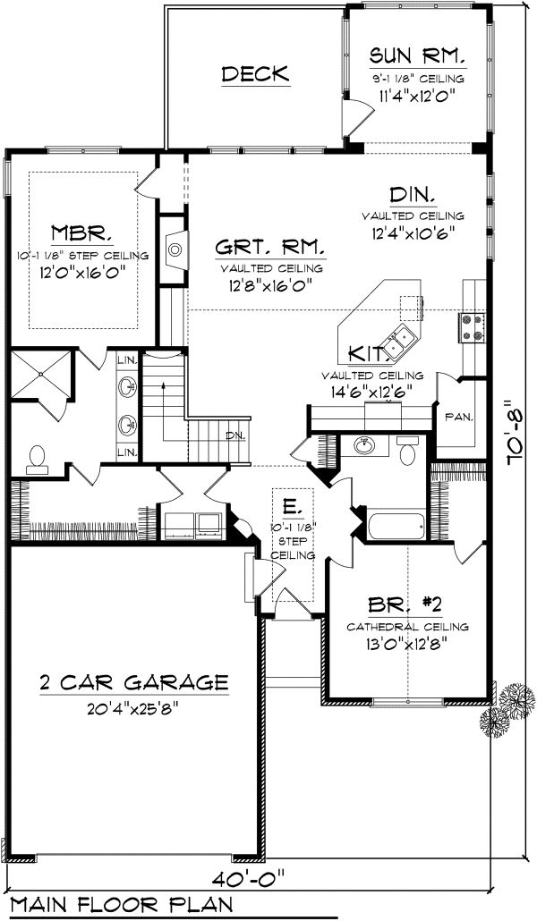 Home Plan - Traditional Floor Plan - Main Floor Plan #70-1110