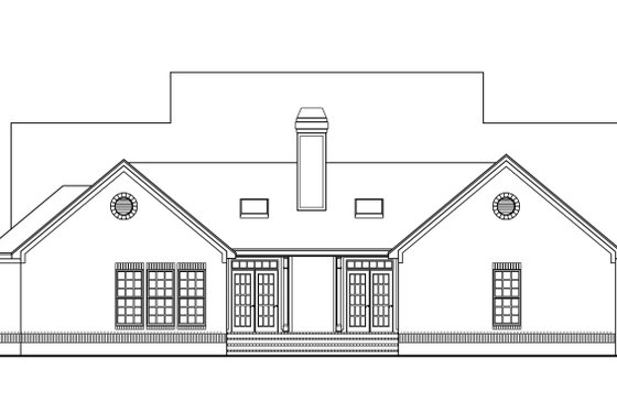 Exterior - Rear Elevation for Farmhouse House Plan #406-290 - 4 bed, 2.5 bath