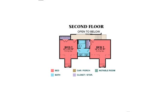Floor Plan - Upper Floor for Cottage House Plan #63-351 - 4 bed, 3 bath